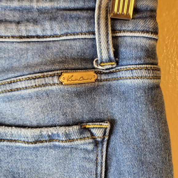 KanCan Estilo Distressed Ankle Skinny Jeans Medium Wash Step Hem - Picture 4 of 7